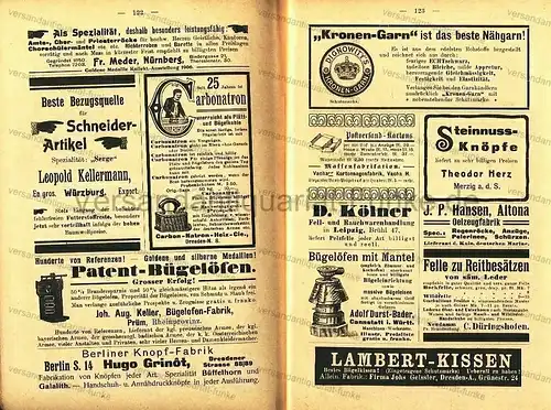 zur Pflege von Mode und Fachbildung und zur Vertretung gewerblicher Interessen, Jubiläums-Ausgabe 1897-1907
 Vereins-Jahrbuch der freien Vereinigung der Herren- und Damen-Schneider in Dresden. 