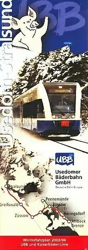 Usedom-Stralsund
 Winterfahrplan 2003/04 UBB und Kaiserbäder-Linie. 
