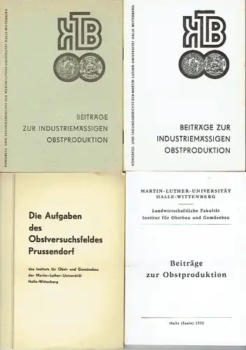 Beiträge zur industriemäßigen Obstproduktion
 Wissenschaftliche Beiträge, Konvolut von 9 Heften. 