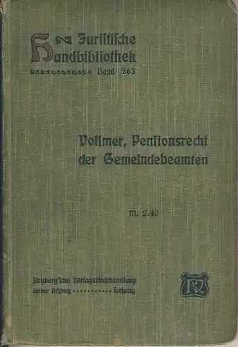 R. F. Vollmer: Handausgabe
 Pensionsrecht der sächsischen Gemeindebeamten. 