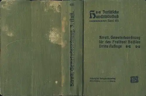 Dr. Arnold Streit: Gemeindeordnung für den Freistaat Sachsen vom 1. August 1923
 in der Fassung der Bekanntmachung vom 15. Juni 1925 und Gemeindewahlordnung vom 15. Oktober 1926
 Juristische Handbibliothek, Band 451. 