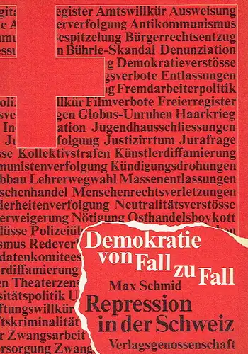 Max Schmid: Demokratie von Fall zu Fall
 Repressionen in der Schweiz.