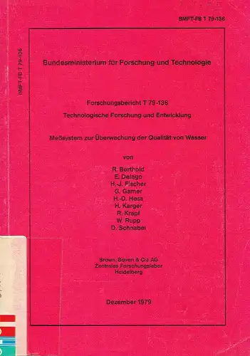 Brown, Boveri
 Cie. AG, Zentrales Forschungslabor, Heidelberg, Geschäftsbereich Meß  und Regeltechnik, Metrawatt GmbH, Nürnberg, Autorenkollektiv: Meßsystem zur Überwachung der Qualität von Wasser
 Technologische Forschung.. 