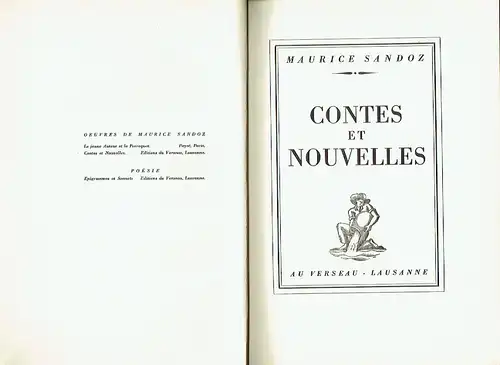 Maurice Sandoz: Contes et Nouvelles. 