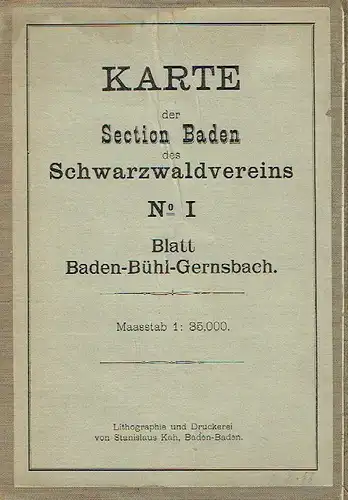 Baden, Bühl, Gernsbach
 Karte der Section Baden des Schwarzwaldvereins, Blatt 1. 
