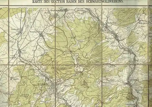 Baden, Bühl, Gernsbach
 Karte der Section Baden des Schwarzwaldvereins, Blatt 1. 