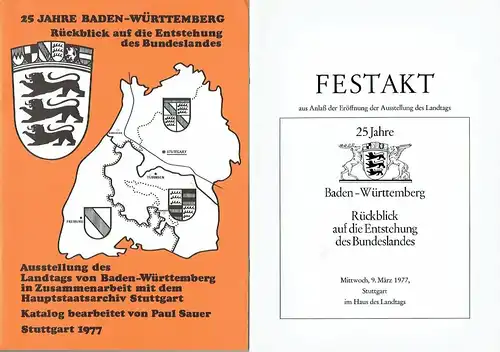 Paul Sauer: 25 Jahre Baden-Württemberg - Rückblick auf die Entstehung des Bundeslandes
 Ausstellung des Landtags Baden-Württemberg in Zusammenarbeit mit dem Hauptstadtarchiv Stuttgart. 