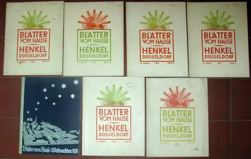 Blätter vom Hause Henkel Düsseldorf
 Hauszeitschrift der Firma Henkel & Cie. AG, Düsseldorf
 Konvolut von 19 Heften aus dem 13.-15. Jahrgang. 