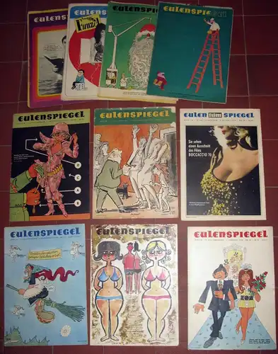 Eulenspiegel
 Wochenzeitung für Satire und Humor
 Konvolut von 30 Heften aus den Jahren 1964 bis 1970. 