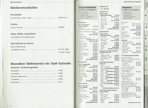 Stadt Karlsruhe Telefonbuch. 