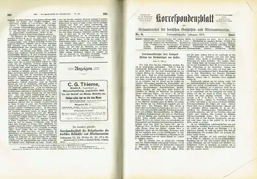 Korrespondenzblatt des Gesamtvereins der deutschen Geschichts- und Altertumsvereine
 52. und 53. Jahrgang. 