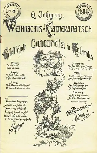 F. Fees: Weihnachts-Kladdaradatsch der Gesellschaft Concordia in Karlsruhe. 