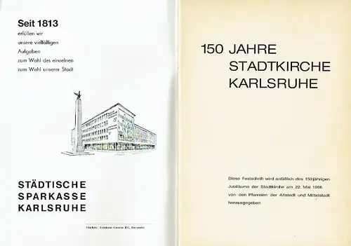 150 Jahre Stadtkirche Karlsruhe
 Festschrift. 