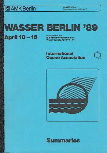 Ozone + UV in the treatment of water and other liquids
 Wasser Berlin '89. 