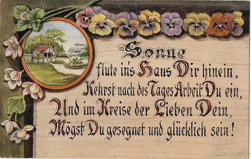 6 Glückwunschkarten und Sprüche Front Muttertag 1910 bis 1917
 original Postkarten. 