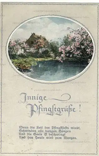 6 Glückwunschkarten zu Pfingsten 1918 bis 1935
 original Postkarten. 