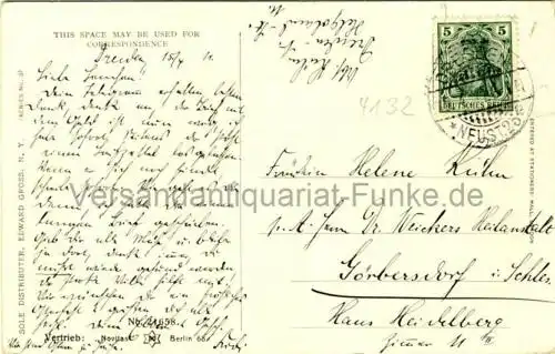 Speeding the coming guest - pinx Howard Chandler Christy 1905
 Ansichtskarte / Postkarte, benutzt 5.4.1911 Dresden Copyright Moffat, Yard & Co. 1909 / Sole Distributer, Edward Gross, N. Y. (Series No. 3) / Vertrieb: "Novitas", Berlin No. 21685 / Entered a