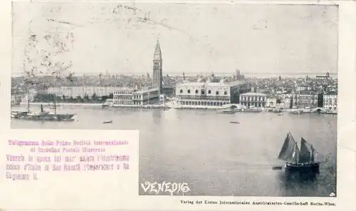 Venedig
 Postkarte, Italien, postalisch benutzt Venedig Oktober 1898. 