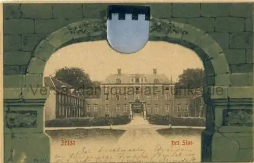 Zeist   het Slot (Schloß)
 Ansichtskarte / Postkarte, Motiv aus Niederlande, benutzt 4.2.1902 Zeist, Wappen geprägt "Zeist ist eine Gemeinde in den Niederlanden, Provinz.. 