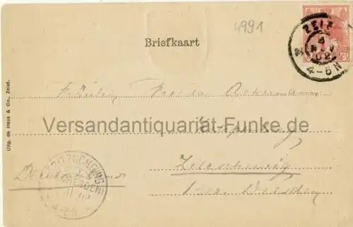 Zeist   het Slot (Schloß)
 Ansichtskarte / Postkarte, Motiv aus Niederlande, benutzt 4.2.1902 Zeist, Wappen geprägt "Zeist ist eine Gemeinde in den Niederlanden, Provinz.. 