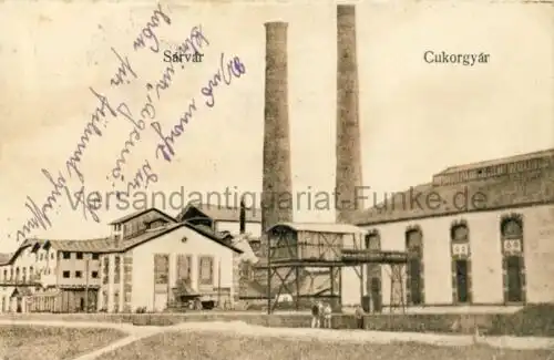 Sárvár - Cukorgyár (Zuckerfabrik)
 Ansichtskarte / Postkarte, Motiv aus (deutsch:) Kotenburg bzw. Rotenturm an der Raab in Ungarn, Verlagsnummer 8676, benutzt 26.7.1929 Sárvár. 