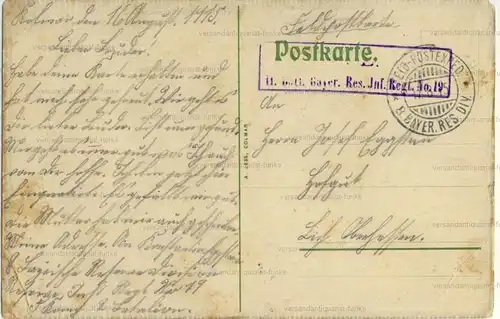 Nagelung der Colmarer Keule im Kriegsjahr 1915 für unsere Truppen und unsere Armen, Spende: 1 Mark
 Ansichtskarte / Postkarte, Motiv aus dem Elsass, benutzt. 