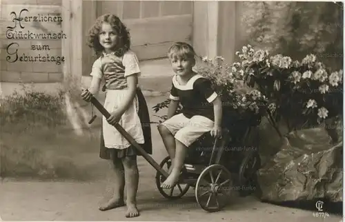 5 Glückwunschkarten zum Geburtstag 1913 bis 1932
 original Postkarten. 