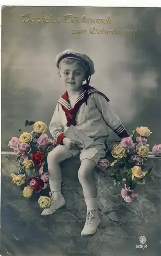 6 Glückwunschkarten zum Geburtstag 1912 bis 1938
 original Postkarten. 