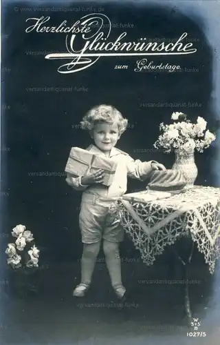 6 Glückwunschkarten zum Geburtstag 1912 bis 1938
 original Postkarten. 
