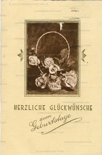 6 Glückwunschkarten zum Geburtstag 1912 bis 1938
 original Postkarten. 