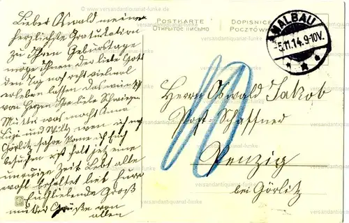 6 Glückwunschkarten zum Geburtstag 1913 bis 1916
 original Postkarten. 