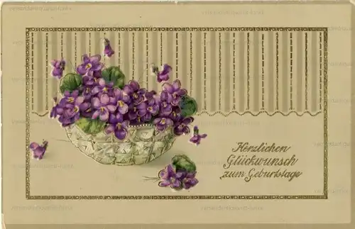6 Glückwunschkarten zum Geburtstag 1915 bis 1934
 original Postkarten. 