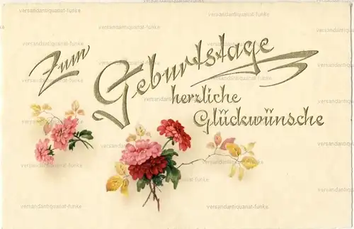 6 Glückwunschkarten zum Geburtstag 1915 bis 1934
 original Postkarten. 