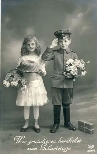 6 Glückwunschkarten zum Geburtstag 1916 bis 1920
 original Postkarten. 
