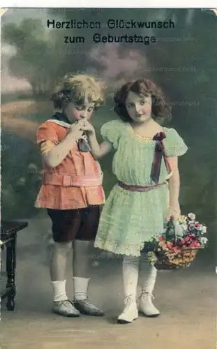 6 Glückwunschkarten zum Geburtstag um 1917
 original Postkarten. 