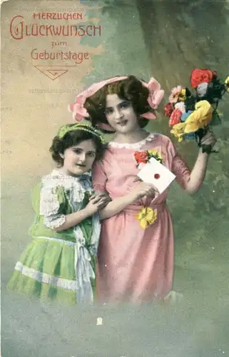 6 Glückwunschkarten zum Geburtstag um 1917
 original Postkarten. 