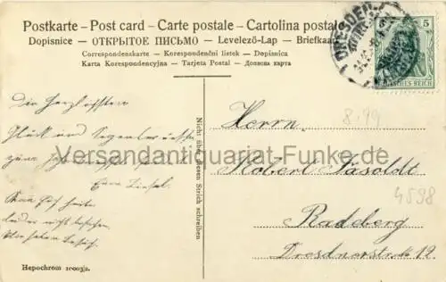 Viel Glück im Neuen Jahre
 Ansichtskarte / Postkarte, Verlagsnummer Hepochrom 10000/2, benutzt Dresden 31.12.1908. 