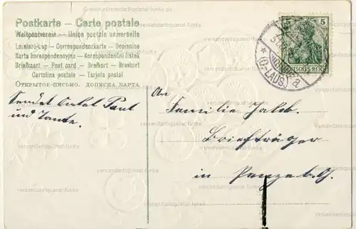 5 Glückwunschkarten zum Neujahr 1906 bis 1942
 original Postkarten. 