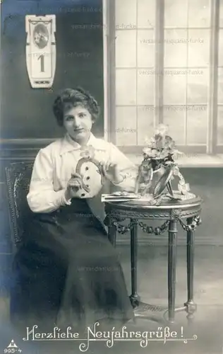 6 Glückwunschkarten zum Neujahr 1917 bis 1920
 original Postkarten. 