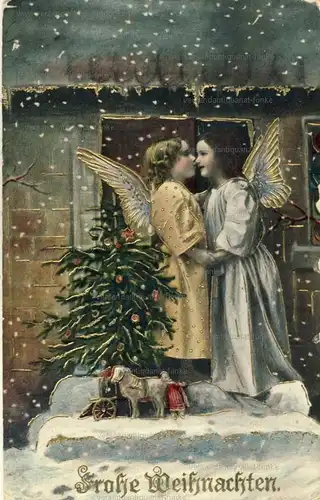 6 Glückwunschkarten zu Weihnachten 1911 bis 1917
 original Postkarten. 