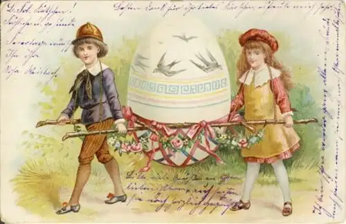 Herzinnigen Ostergruß
 Ansichtskarte / Postkarte, benutzt Freiberg 11.4.1903. 