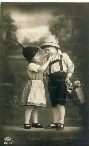 Hänsel und Gretel - Kinderkarte
 2 Ansichtskarten / Postkarten, Verlagsnummer 61815/4 und Serie 2783, benutzt. 