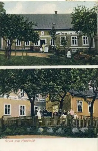 Gruss aus Neudörfel (Gasthaus zur Grenze)
 Ansichtskarte / Postkarte, Motiv aus Böhmen, heute Nová Víska OT von Dolni Poustevna / Kreis Decin / Tetschen in...