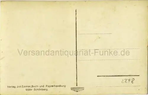 Mährisch-Schönberg
 Ansichtskarte / Postkarte, Motiv aus Mähren, heute Šumperk in Tschechien, unbenutzt, Bromografie. 