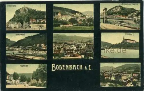Bodenbach a. E
 Ansichtskarte / Postkarte, heute Stadtteil von Decín in Tschechien, Verlagsnummer 8190c - 152043, benutzt 29. 5. 1909 Bodenbach. 
