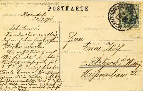 Gruss aus Hermsdorf - Gasthaus zum Felsenkeller von Emma Schwarzbach
 Ansichtskarte / Postkarte, Motiv aus Böhmen, heute Heřmanice u Frýdlantu in Tschechien, benutzt 27.9.1906, Absenderin und Emma Schwarzbach waren mit der Empfängerin verwandt. 