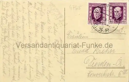 Breitenbach in Böhmen - Dreckschänke
 Ansichtskarte / Postkarte, Motiv heute Potucky in Tschechien, benutzt 17.8.1925 Breitenbach. 