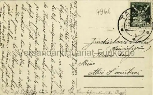 Tábor
 Ansichtskarte / Postkarte, Motiv aus Böhmen / deutsch: Tabor / in Tschechien, Verlagsnummer 5470a, benutzt 23.8.1924 Tábor. 