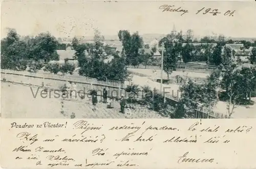Pozdrav ze Všestary
 Ansichtskarte / Postkarte, Motiv aus Böhmen / Wschestar / Schestar / heute Všestary in Tschechien, benutzt 13.6.1904 Všestary / Wschestar. 