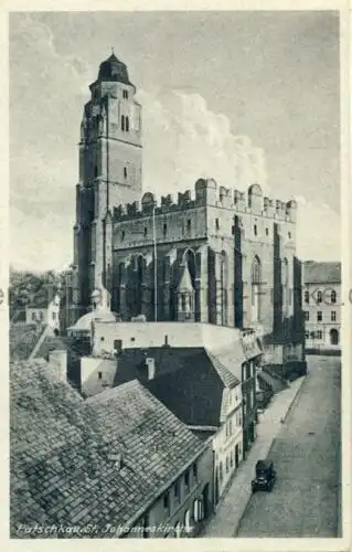 Patschkau - St. Johanneskirche
 Ansichtskarte / Postkarte, Motiv aus Schlesien, heute Paczków in Polen, Verlagsnummer 2510, unbenutzt. 